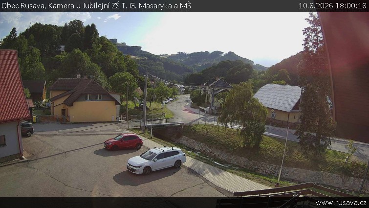 Obec Rusava - Kamera u Jubilejní ZŠ T. G. Masaryka a MŠ - 10.8.2026 v 18:00