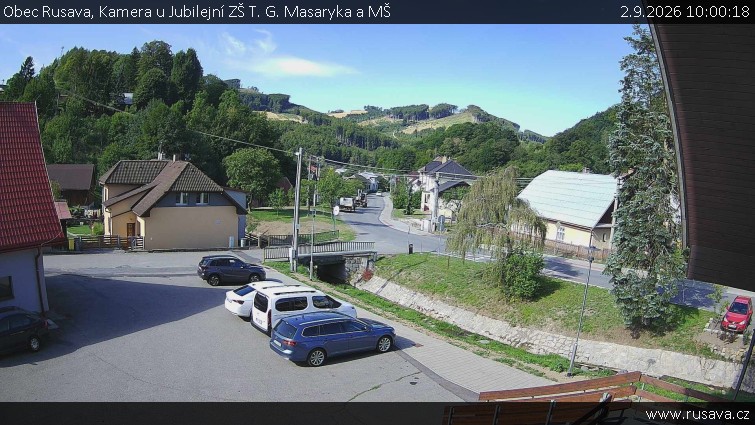 Obec Rusava - Kamera u Jubilejní ZŠ T. G. Masaryka a MŠ - 2.9.2026 v 10:00