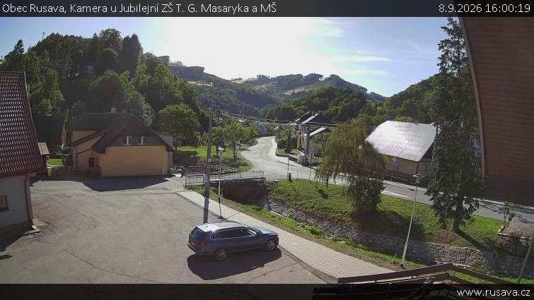 Obec Rusava - Kamera u Jubilejní ZŠ T. G. Masaryka a MŠ - 8.9.2026 v 16:00