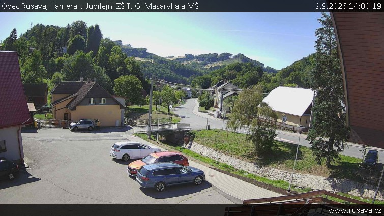 Obec Rusava - Kamera u Jubilejní ZŠ T. G. Masaryka a MŠ - 9.9.2026 v 14:00