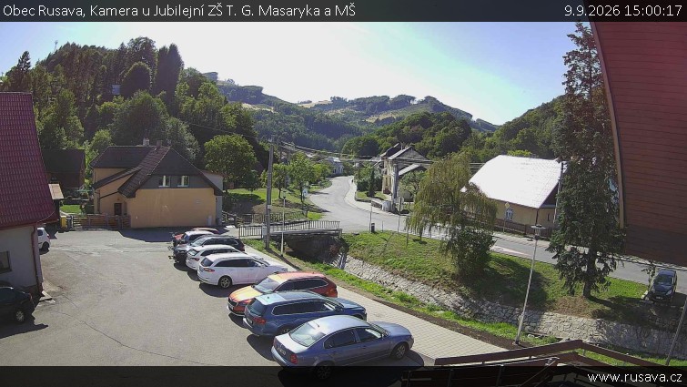 Obec Rusava - Kamera u Jubilejní ZŠ T. G. Masaryka a MŠ - 9.9.2026 v 15:00