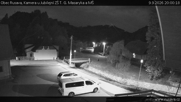 Obec Rusava - Kamera u Jubilejní ZŠ T. G. Masaryka a MŠ - 9.9.2026 v 20:00