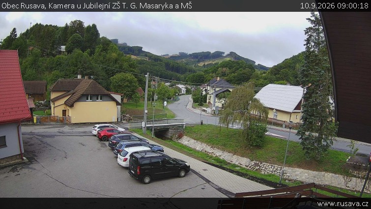 Obec Rusava - Kamera u Jubilejní ZŠ T. G. Masaryka a MŠ - 10.9.2026 v 09:00
