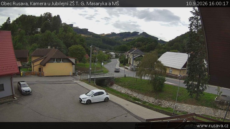 Obec Rusava - Kamera u Jubilejní ZŠ T. G. Masaryka a MŠ - 10.9.2026 v 16:00