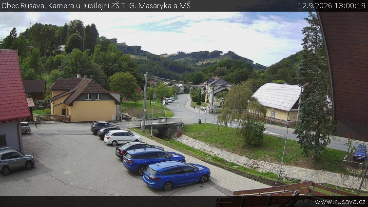Obec Rusava - Kamera u Jubilejní ZŠ T. G. Masaryka a MŠ - 12.9.2026 v 13:00