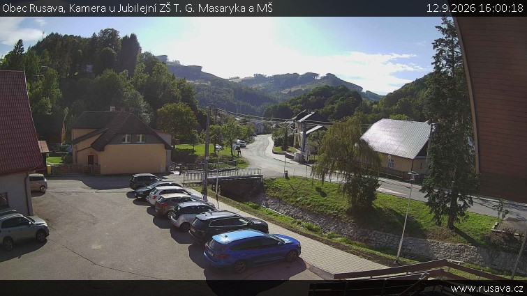 Obec Rusava - Kamera u Jubilejní ZŠ T. G. Masaryka a MŠ - 12.9.2026 v 16:00