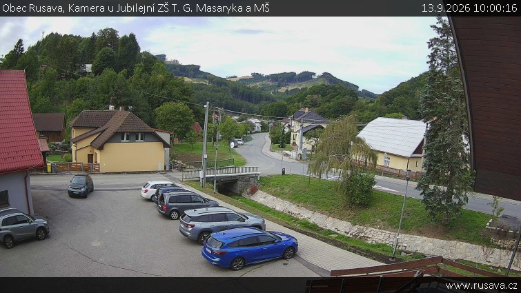Obec Rusava - Kamera u Jubilejní ZŠ T. G. Masaryka a MŠ - 13.9.2026 v 10:00