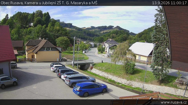 Obec Rusava - Kamera u Jubilejní ZŠ T. G. Masaryka a MŠ - 13.9.2026 v 11:00