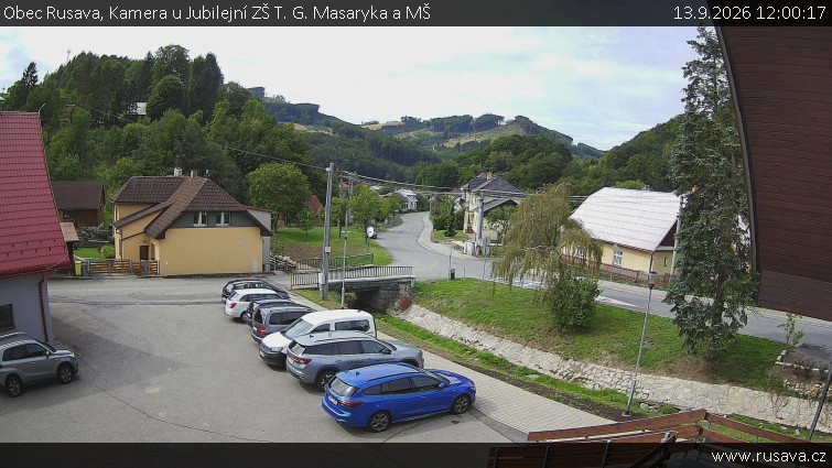 Obec Rusava - Kamera u Jubilejní ZŠ T. G. Masaryka a MŠ - 13.9.2026 v 12:00