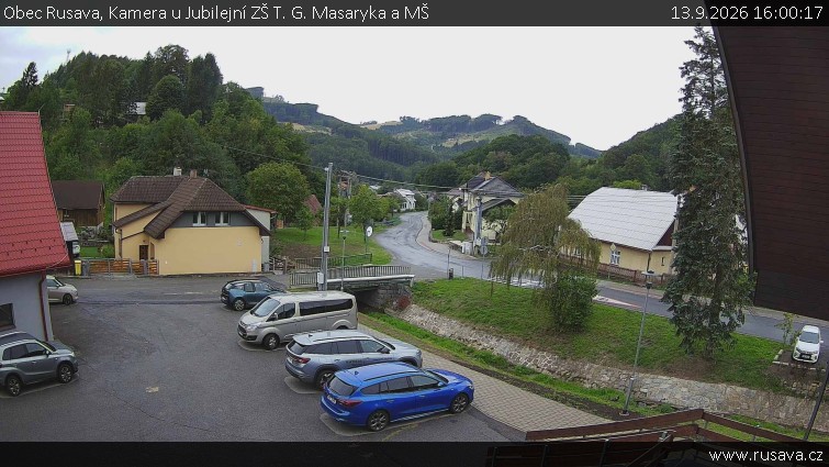Obec Rusava - Kamera u Jubilejní ZŠ T. G. Masaryka a MŠ - 13.9.2026 v 16:00
