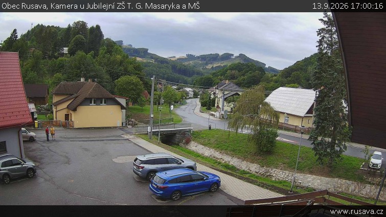 Obec Rusava - Kamera u Jubilejní ZŠ T. G. Masaryka a MŠ - 13.9.2026 v 17:00