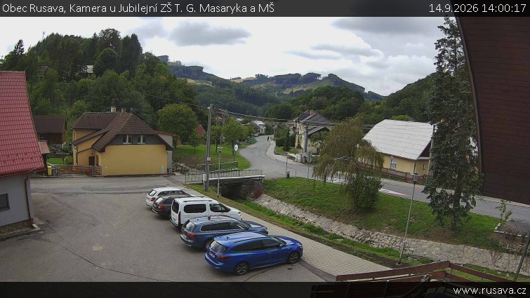 Obec Rusava - Kamera u Jubilejní ZŠ T. G. Masaryka a MŠ - 14.9.2026 v 14:00