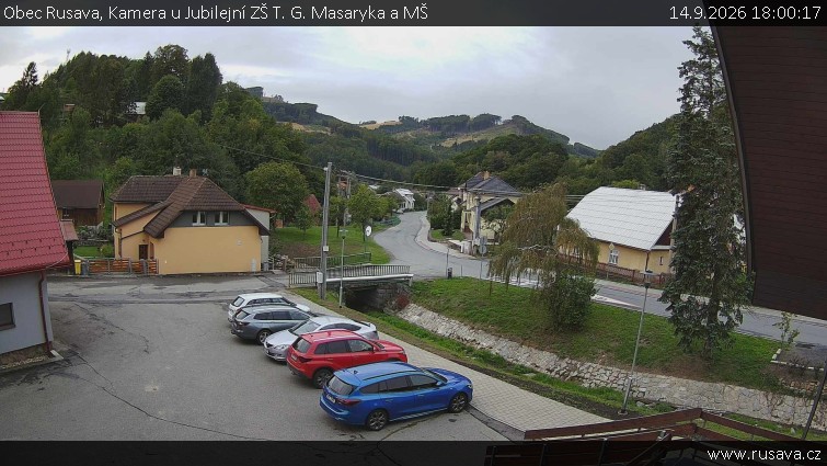 Obec Rusava - Kamera u Jubilejní ZŠ T. G. Masaryka a MŠ - 14.9.2026 v 18:00