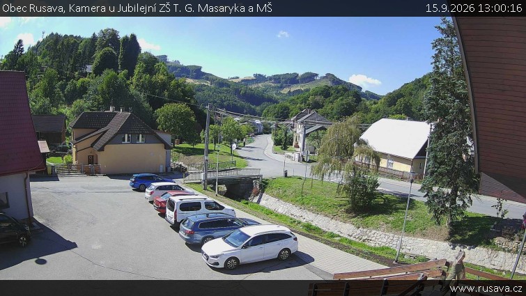 Obec Rusava - Kamera u Jubilejní ZŠ T. G. Masaryka a MŠ - 15.9.2026 v 13:00