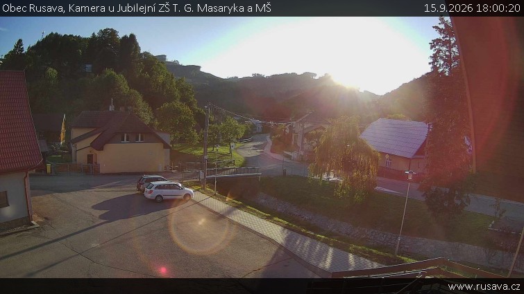 Obec Rusava - Kamera u Jubilejní ZŠ T. G. Masaryka a MŠ - 15.9.2026 v 18:00