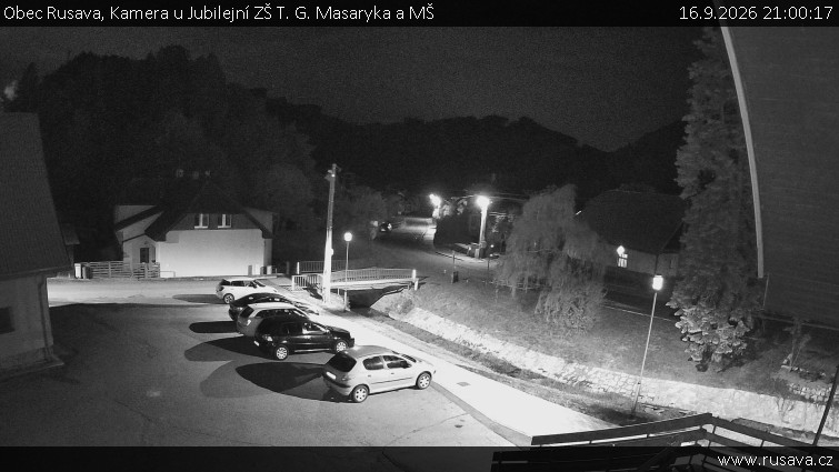 Obec Rusava - Kamera u Jubilejní ZŠ T. G. Masaryka a MŠ - 16.9.2026 v 21:00