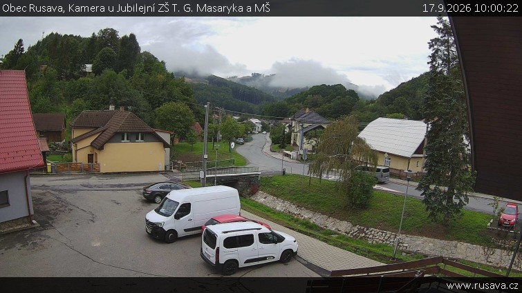 Obec Rusava - Kamera u Jubilejní ZŠ T. G. Masaryka a MŠ - 17.9.2026 v 10:00