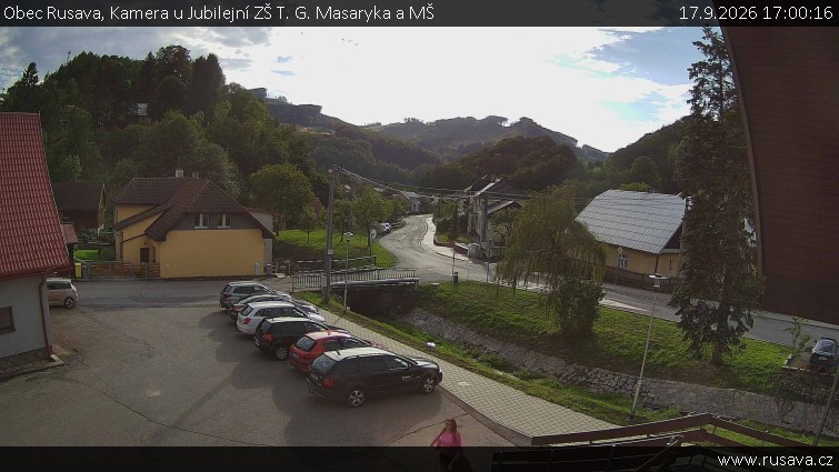 Obec Rusava - Kamera u Jubilejní ZŠ T. G. Masaryka a MŠ - 17.9.2026 v 17:00