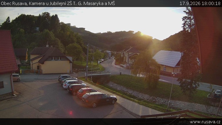 Obec Rusava - Kamera u Jubilejní ZŠ T. G. Masaryka a MŠ - 17.9.2026 v 18:00
