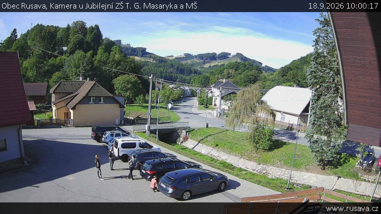 Obec Rusava - Kamera u Jubilejní ZŠ T. G. Masaryka a MŠ - 18.9.2026 v 10:00