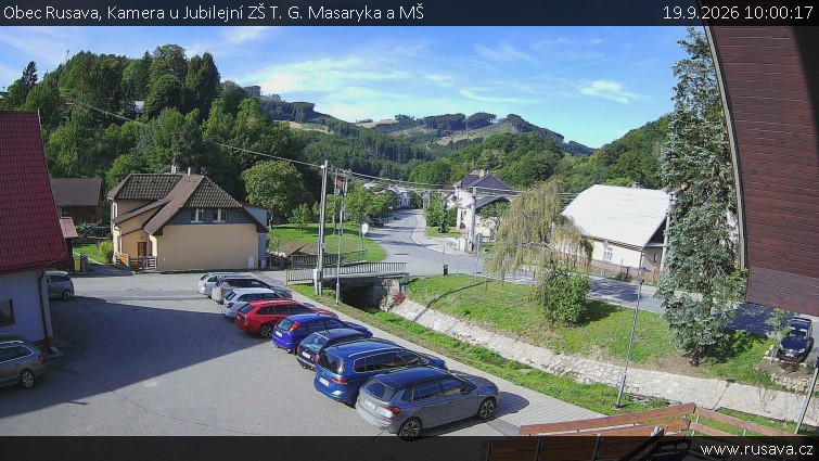 Obec Rusava - Kamera u Jubilejní ZŠ T. G. Masaryka a MŠ - 19.9.2026 v 10:00