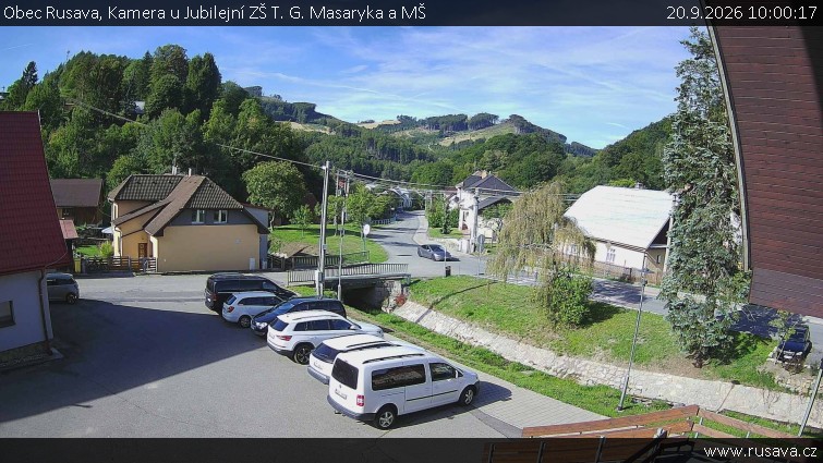Obec Rusava - Kamera u Jubilejní ZŠ T. G. Masaryka a MŠ - 20.9.2026 v 10:00