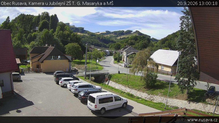 Obec Rusava - Kamera u Jubilejní ZŠ T. G. Masaryka a MŠ - 20.9.2026 v 13:00