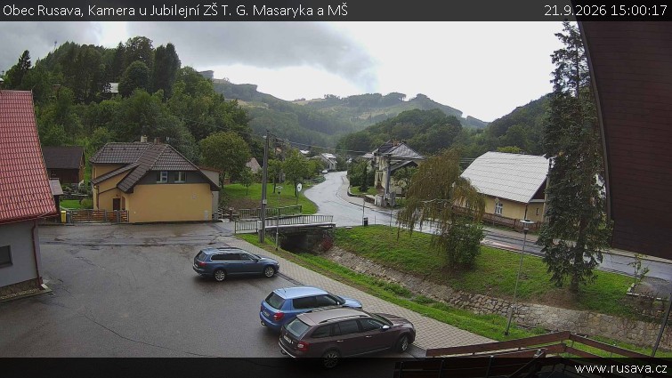 Obec Rusava - Kamera u Jubilejní ZŠ T. G. Masaryka a MŠ - 21.9.2026 v 15:00