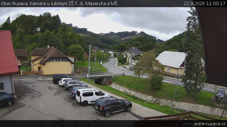 Obec Rusava - Kamera u Jubilejní ZŠ T. G. Masaryka a MŠ - 22.9.2026 v 11:00