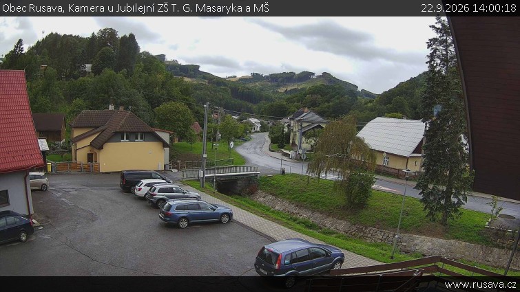 Obec Rusava - Kamera u Jubilejní ZŠ T. G. Masaryka a MŠ - 22.9.2026 v 14:00