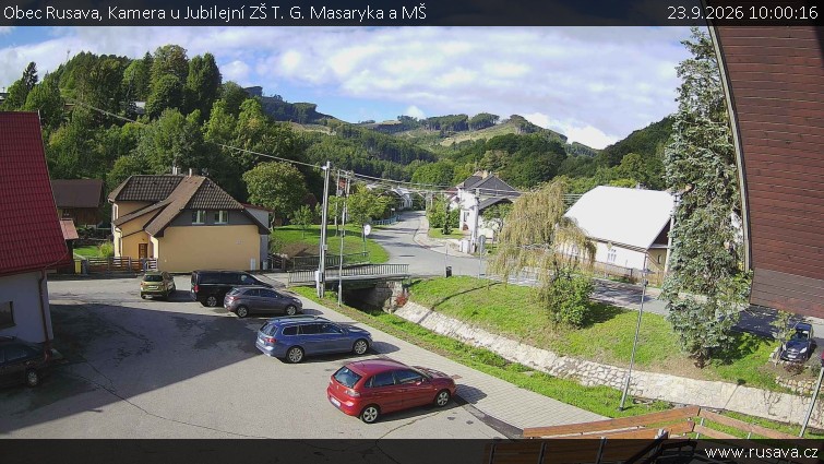 Obec Rusava - Kamera u Jubilejní ZŠ T. G. Masaryka a MŠ - 23.9.2026 v 10:00