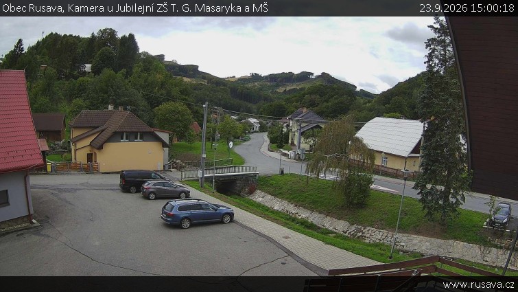 Obec Rusava - Kamera u Jubilejní ZŠ T. G. Masaryka a MŠ - 23.9.2026 v 15:00