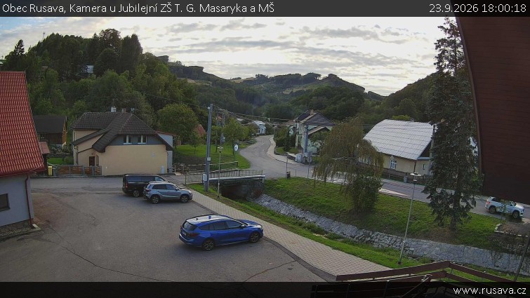 Obec Rusava - Kamera u Jubilejní ZŠ T. G. Masaryka a MŠ - 23.9.2026 v 18:00