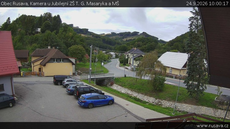 Obec Rusava - Kamera u Jubilejní ZŠ T. G. Masaryka a MŠ - 24.9.2026 v 10:00