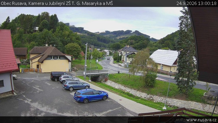 Obec Rusava - Kamera u Jubilejní ZŠ T. G. Masaryka a MŠ - 24.9.2026 v 13:00