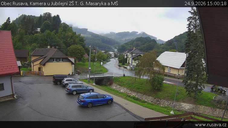 Obec Rusava - Kamera u Jubilejní ZŠ T. G. Masaryka a MŠ - 24.9.2026 v 15:00