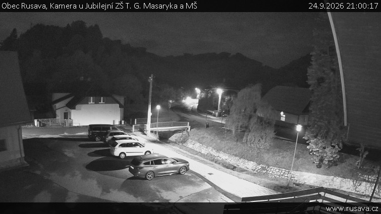 Obec Rusava - Kamera u Jubilejní ZŠ T. G. Masaryka a MŠ - 24.9.2026 v 21:00