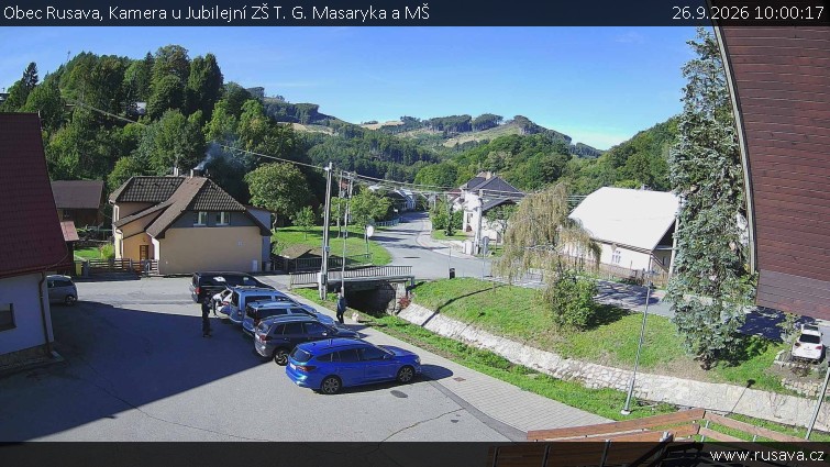 Obec Rusava - Kamera u Jubilejní ZŠ T. G. Masaryka a MŠ - 26.9.2026 v 10:00
