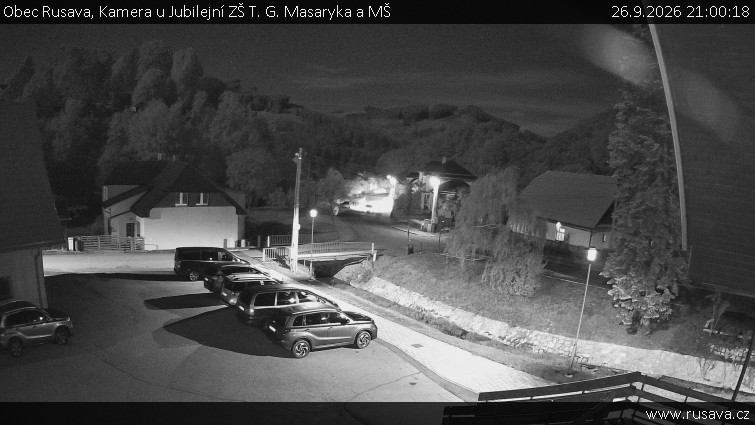 Obec Rusava - Kamera u Jubilejní ZŠ T. G. Masaryka a MŠ - 26.9.2026 v 21:00
