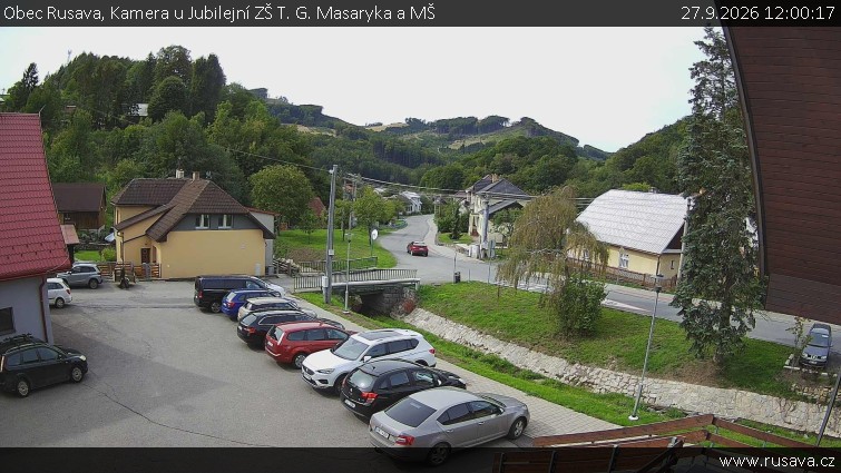 Obec Rusava - Kamera u Jubilejní ZŠ T. G. Masaryka a MŠ - 27.9.2026 v 12:00