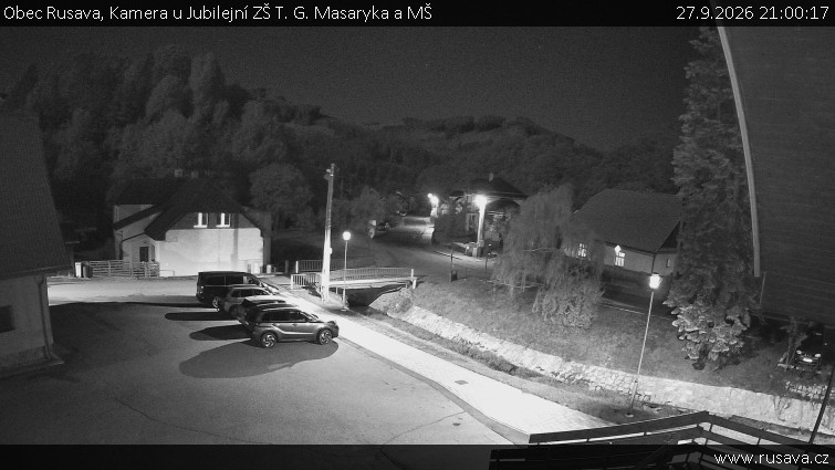 Obec Rusava - Kamera u Jubilejní ZŠ T. G. Masaryka a MŠ - 27.9.2026 v 21:00