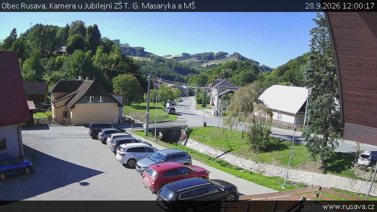 Obec Rusava - Kamera u Jubilejní ZŠ T. G. Masaryka a MŠ - 28.9.2026 v 12:00