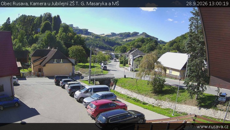 Obec Rusava - Kamera u Jubilejní ZŠ T. G. Masaryka a MŠ - 28.9.2026 v 13:00