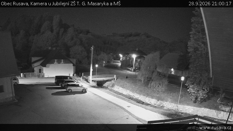 Obec Rusava - Kamera u Jubilejní ZŠ T. G. Masaryka a MŠ - 28.9.2026 v 21:00