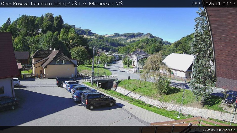 Obec Rusava - Kamera u Jubilejní ZŠ T. G. Masaryka a MŠ - 29.9.2026 v 11:00