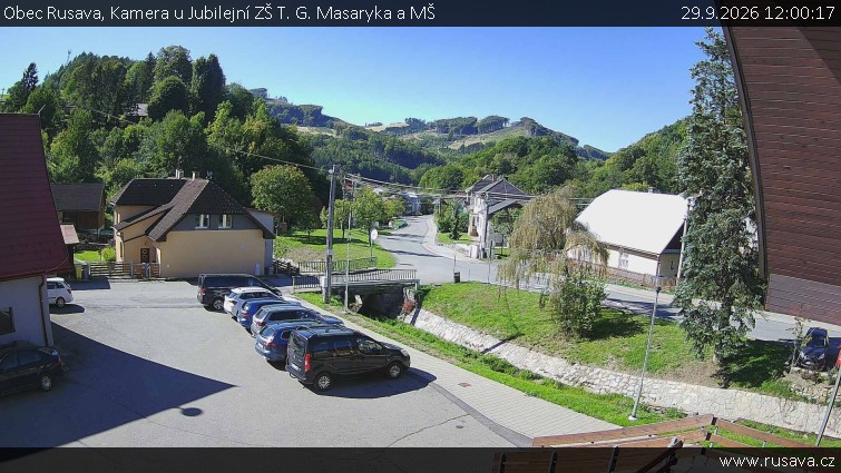 Obec Rusava - Kamera u Jubilejní ZŠ T. G. Masaryka a MŠ - 29.9.2026 v 12:00