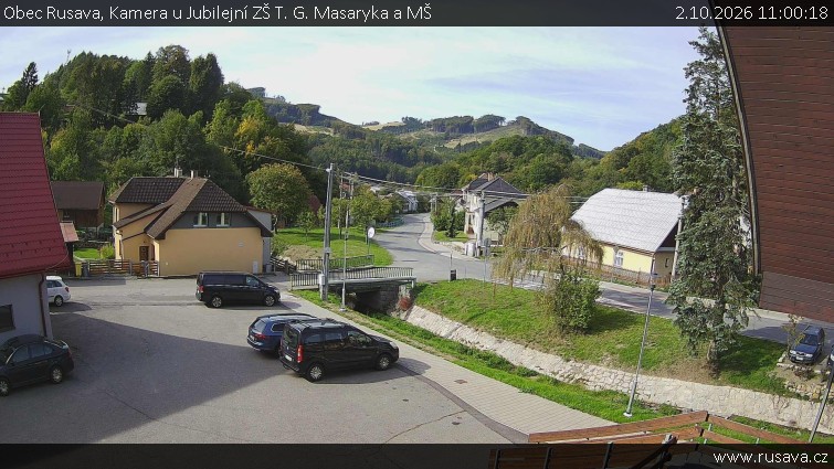 Obec Rusava - Kamera u Jubilejní ZŠ T. G. Masaryka a MŠ - 2.10.2026 v 11:00