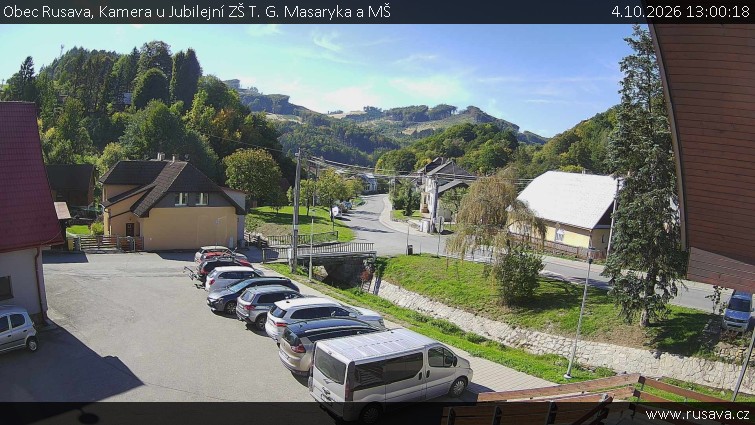 Obec Rusava - Kamera u Jubilejní ZŠ T. G. Masaryka a MŠ - 4.10.2026 v 13:00