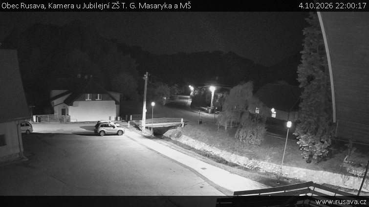 Obec Rusava - Kamera u Jubilejní ZŠ T. G. Masaryka a MŠ - 4.10.2026 v 22:00