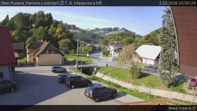 Obec Rusava - Kamera u Jubilejní ZŠ T. G. Masaryka a MŠ - 5.10.2026 v 10:00